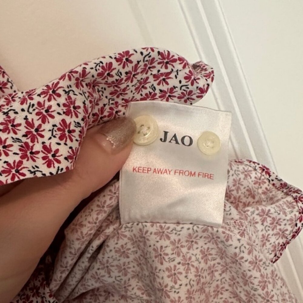 Vintage Y2K Ben Sherman Red and White Floral Geometric Men's Button Up Shirt 2XL - Picture 4 of 6